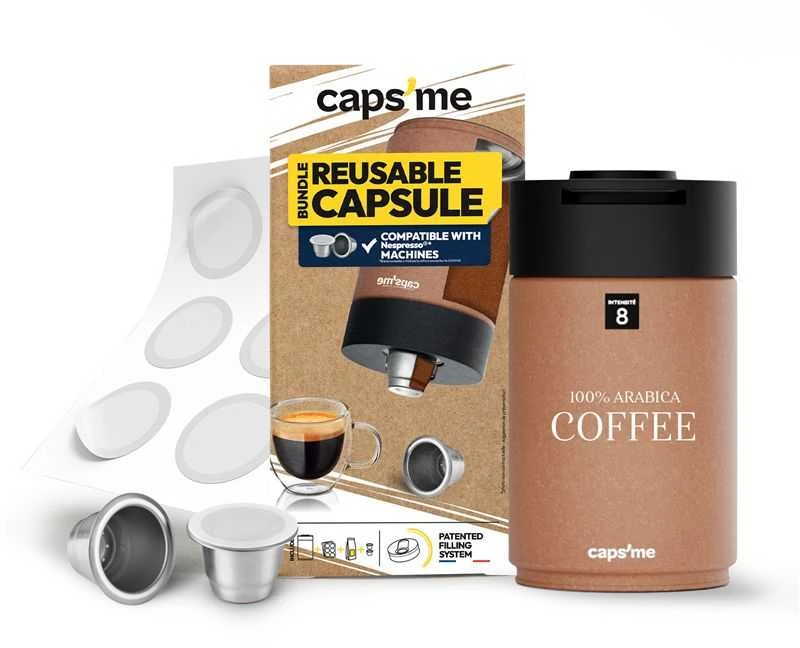 Caps Me CAPSME Minimalist Pack daugkartinio naudojimo kapsulės (be kavos), Nespresso