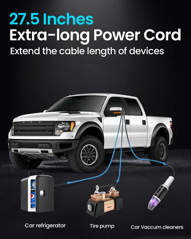 Fusion Accessories Automobilio cigarečių žiebtuvėlio lizdo skirstytuvas B39-C – 3 lizdai + USB + C tipo – QC 3.0 PD 3A 120W su ekranu ir laidu