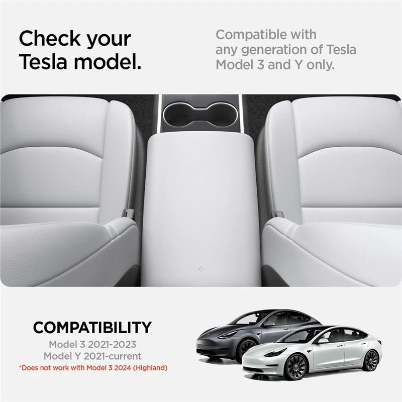 Spigen Tesla porankio pagalvėlė, balta - Tesla Model Y/3