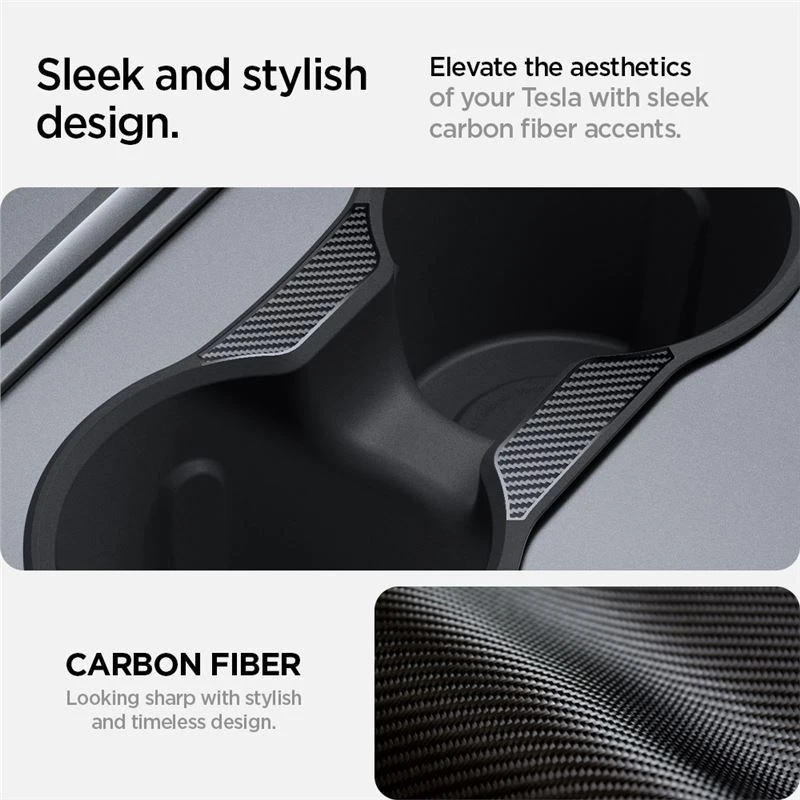 Spigen Tesla centrinės konsolės gėrimo laikiklio įdėklas Relaxed Grip - Tesla Model Y/3