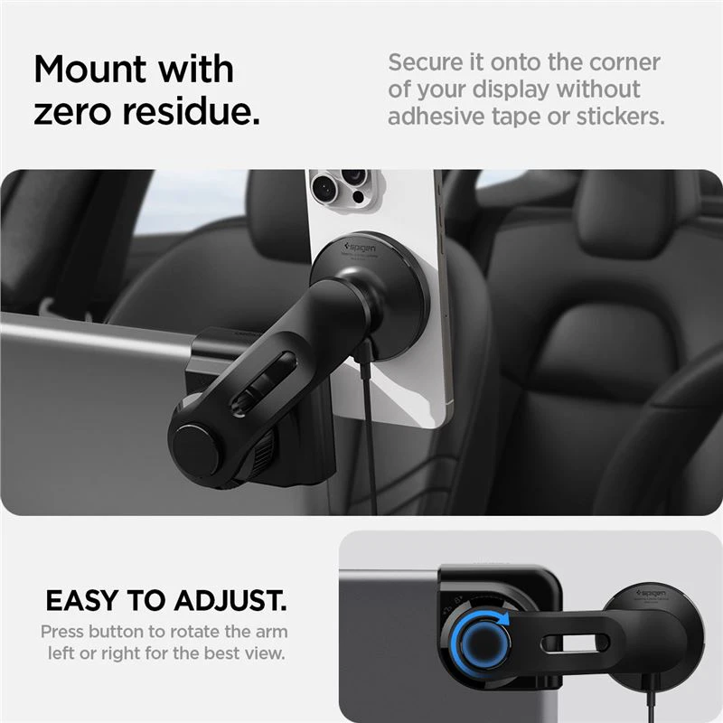 Spigen Tesla TapLock MagSafe automobilinis laikiklis-kroviklis, juodas - belaidis / skirtas ekranui