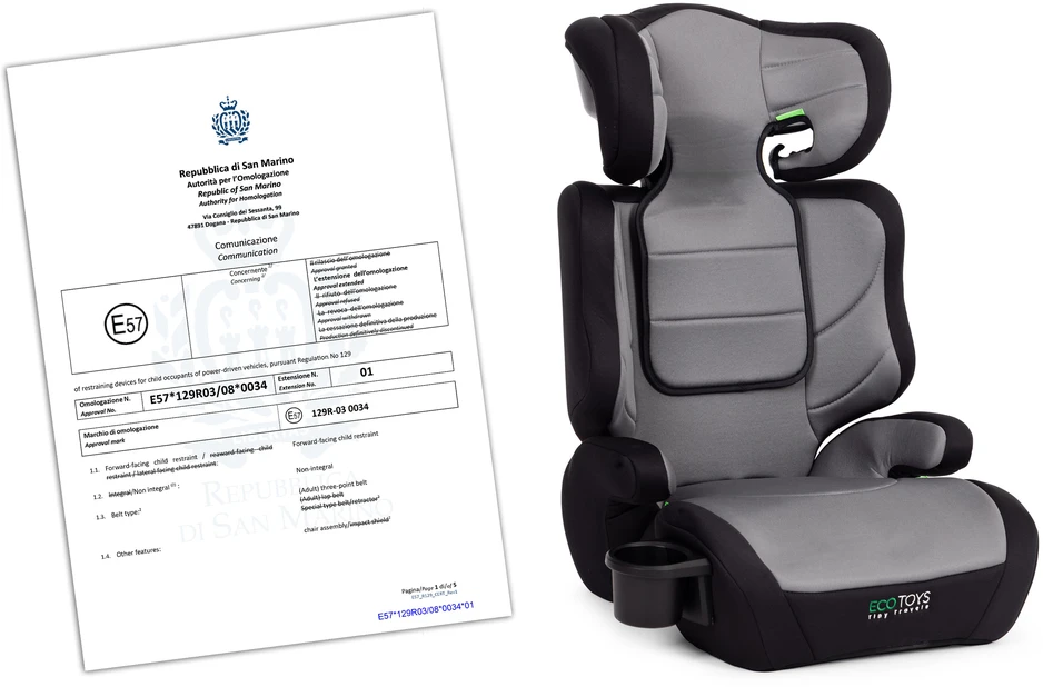 Car Seat for Children 2-in-1 Booster i-SIZE Height 100-150 cm Cup Holder ECOTOYS