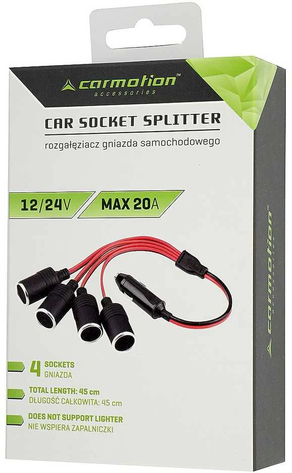 Carmotion Skirstytuvas 4-lizdų su pridegėjo kištuku, tvirtas