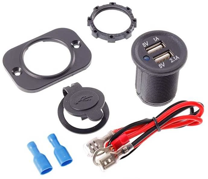 Carmotion Lizdas įkrovimui įmontuojamas 2xUSB 3.1A 12/24V 1vnt