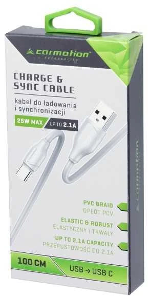 Carmotion Kabelis įkrovimo USB USB-C, 100 cm.