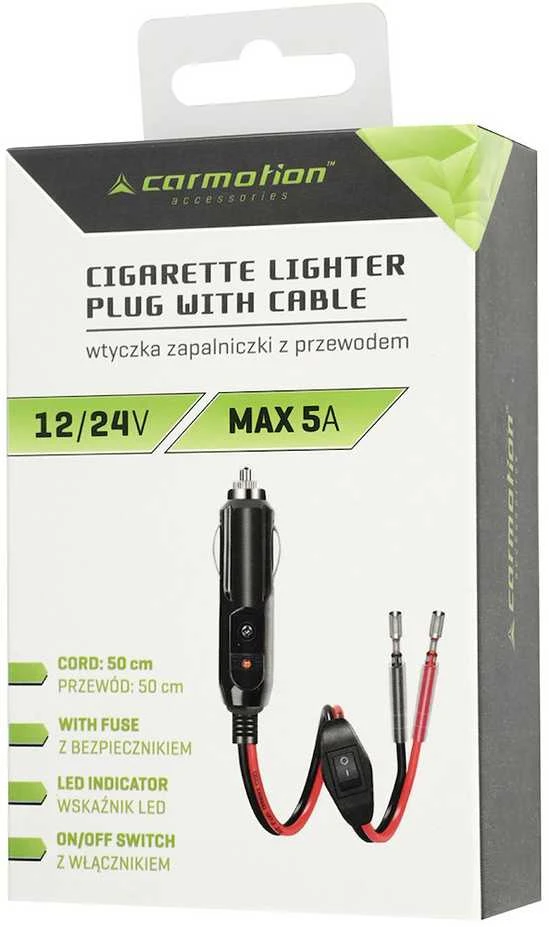 Carmotion Kištukas su jungikliu 12/24V pridegėjo lizdo ir 50cm laidu 1vnt