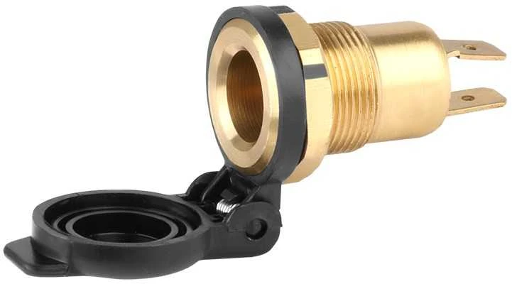 Carmotion Lizdas maitinimo automobilinis žalvarinis su dangteliu 12/24V 15A