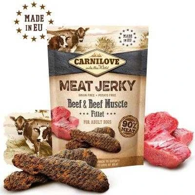 Carni Love CARNILOVE šunų skanėstas Jerky jautiena su jautienos raumenų filė 100 g