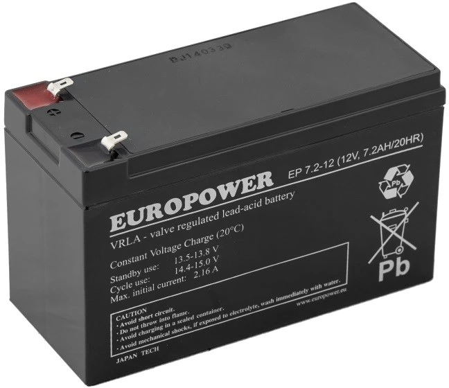 AKUMULIATORIUS 12V/7.2AH-EUROPOWER-EP
