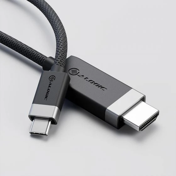 Carruzzo ALOGIC FUCHD2-SGR vaizdo kabelio adapteris 2 m HDMI A tipo (standartinis) C tipo USB Pilka