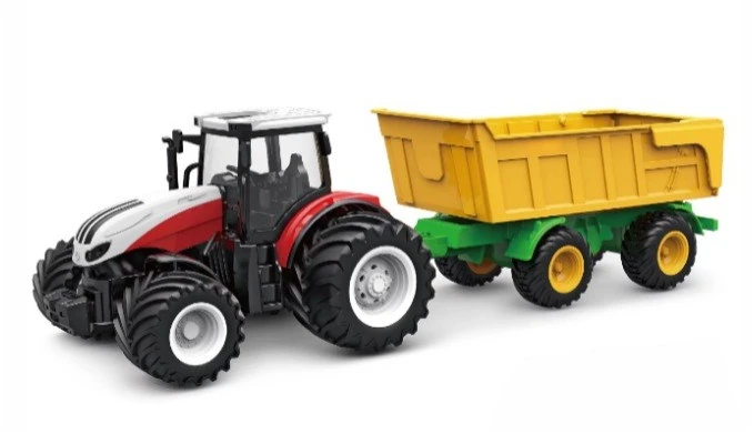 Carruzzo Amewi Toy Traktor mit Kippanhänger Radijo bangomis valdomas (RC) modelis Traktoriui Elektrinis variklis 1:24