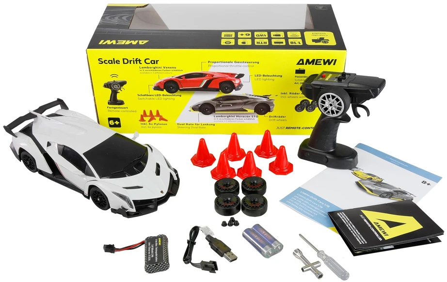 Carruzzo Amewi Veneno Radijo bangomis valdomas (RC) modelis Šonaslydžio automobilis Elektrinis variklis 1:18