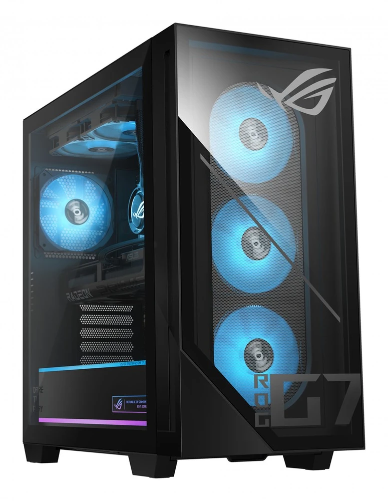 Carruzzo ASUS ROG G700 GM700TZ-R9800X212W AMD Ryzen™ 7 9800X3D 64 GB DDR5-SDRAM 2 TB SSD NVIDIA GeForce RTX 5080 Windows 11 Home Tower PC Juoda