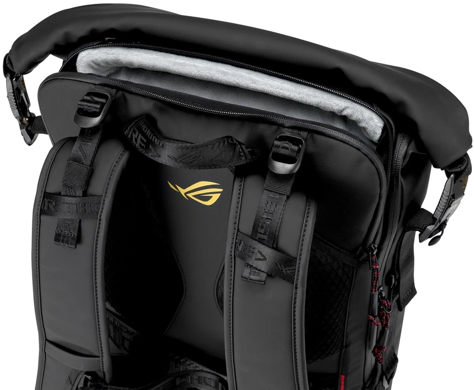 Carruzzo ASUS ROG SLASH Backpack Edition 20 kuprinė Sulankstomas kuprinės dangtis Juoda Poliesteris, Dirbtinė (PU) oda