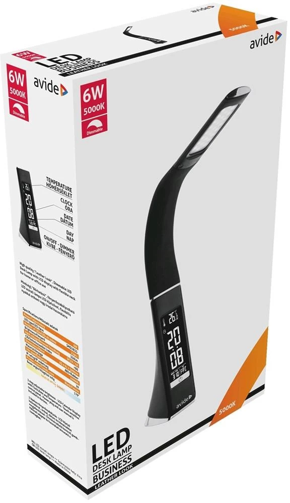 Avide LED stalinis šviestuvas Business 6W LCD odos imitacija juodas