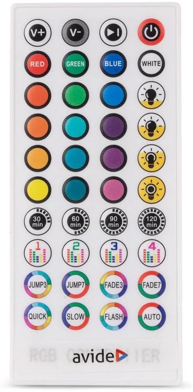 Carruzzo LED juosta Avide 16W RGB 5m Music control, su pultu, IP65