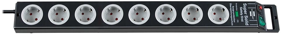 Carruzzo Brennenstuhl 1153380118 elektros tinklo ilgintuvas 2,5 m 8 AC išvestis(ys / čių) Juoda, Pilka