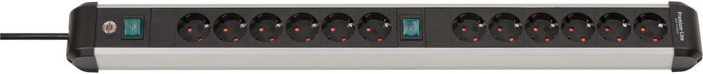 Carruzzo Brennenstuhl 1391030200 elektros tinklo ilgintuvas 3 m 12 AC išvestis(ys / čių) Vidaus Juoda, Sidabras