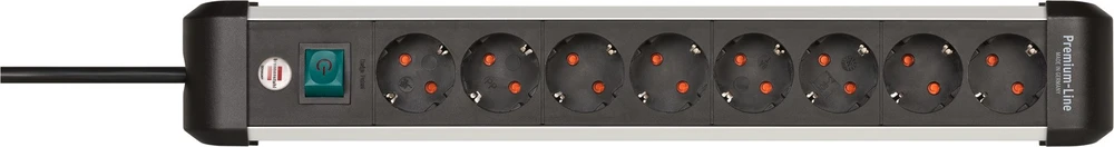 Carruzzo Brennenstuhl 1391030800 elektros tinklo ilgintuvas 3 m 8 AC išvestis(ys / čių) Vidaus Juoda, Sidabras