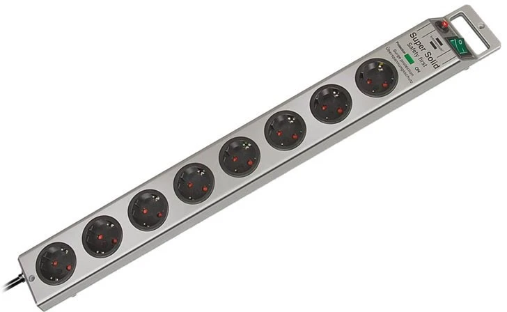 Brennenstuhl Super-Solid Line prailgintuvas - Viršįtampių apsauga - 8 - Sidabrinis 1153340318 / GT-656
