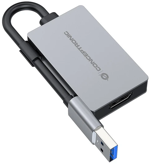 Carruzzo Conceptronic ABBY22G USB ekrano adapteris 1920 x 1080 pikseliai Pilka