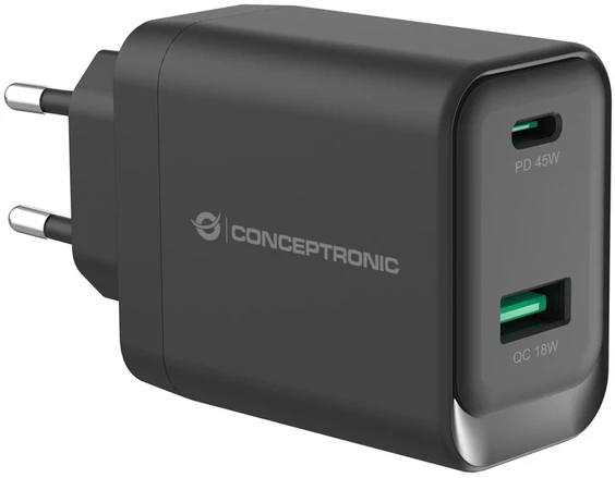 Carruzzo Conceptronic ALTHEA20B45 mobiliojo įrenginio kroviklis Universalus Juoda AC Spartusis įkrovimas Vidaus