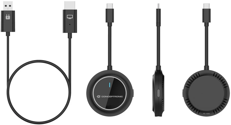 Carruzzo Conceptronic ATHERIC01B belaidis vaizdo adapteris HDMI/USB Pilnas HD Saugumo raktas