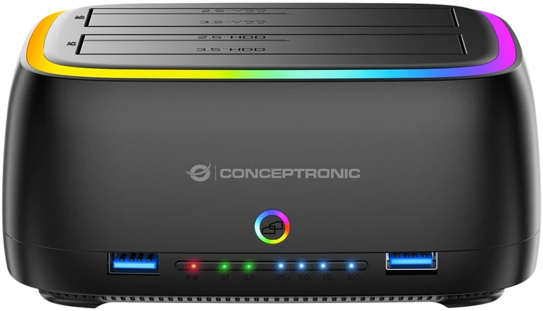 Carruzzo Conceptronic DONN36B saugojimo diskų prijungimo stotis USB 3.2 Gen 1 (3.1 Gen 1) Type-C Juoda
