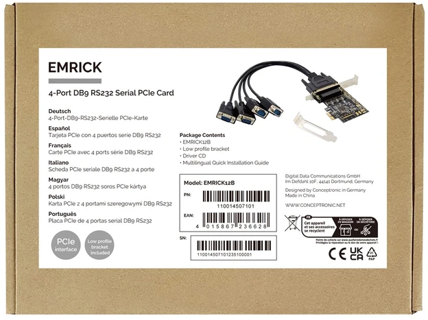 Carruzzo Conceptronic EMRICK12B sąsajos plokštė / adapteris Vidinis RS-232