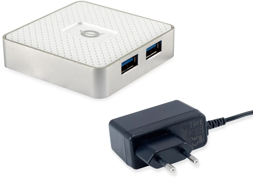 Carruzzo Conceptronic HUBBIES03W sąsajos šakotuvas USB 3.2 Gen 1 (3.1 Gen 1) Micro-B 5000 Mbit/ai Balta