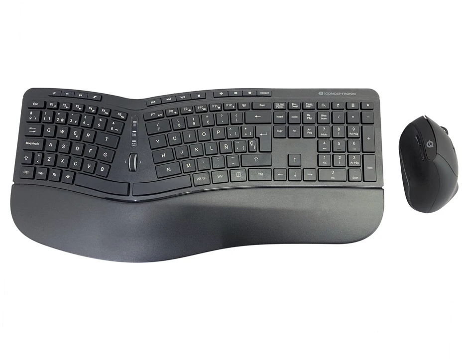 Carruzzo Conceptronic ORAZIO02ES Klaviatūra ir pelė įskaityta Biuras Radijo dažnio belaidė QWERTY Ispanas Juoda