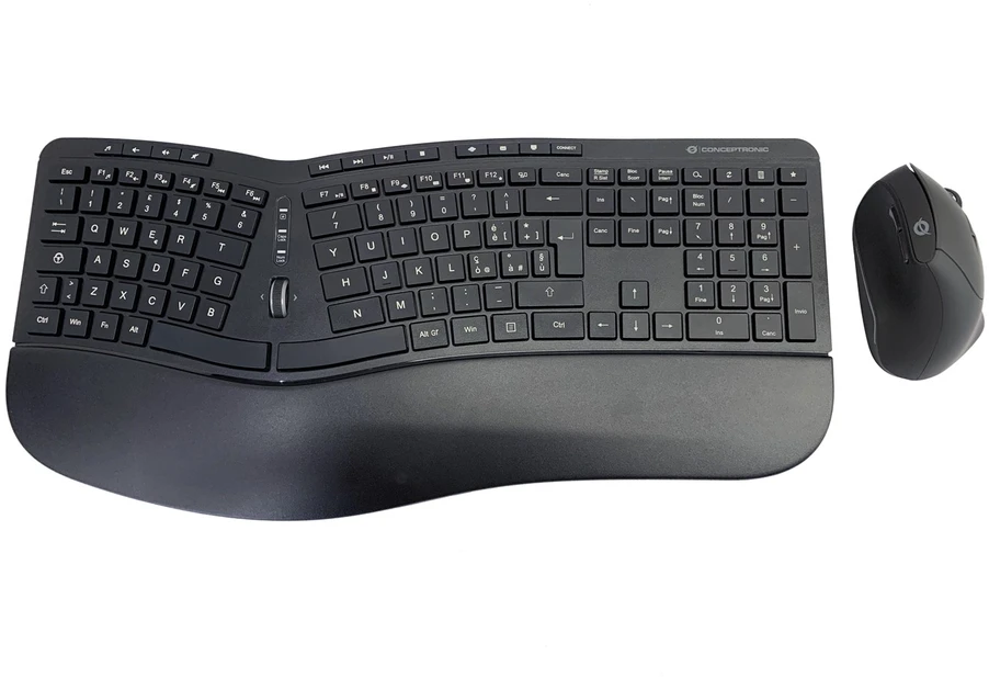 Carruzzo Conceptronic ORAZIO02IT Klaviatūra ir pelė įskaityta Biuras Radijo dažnio belaidė QWERTY Italų kalba Juoda
