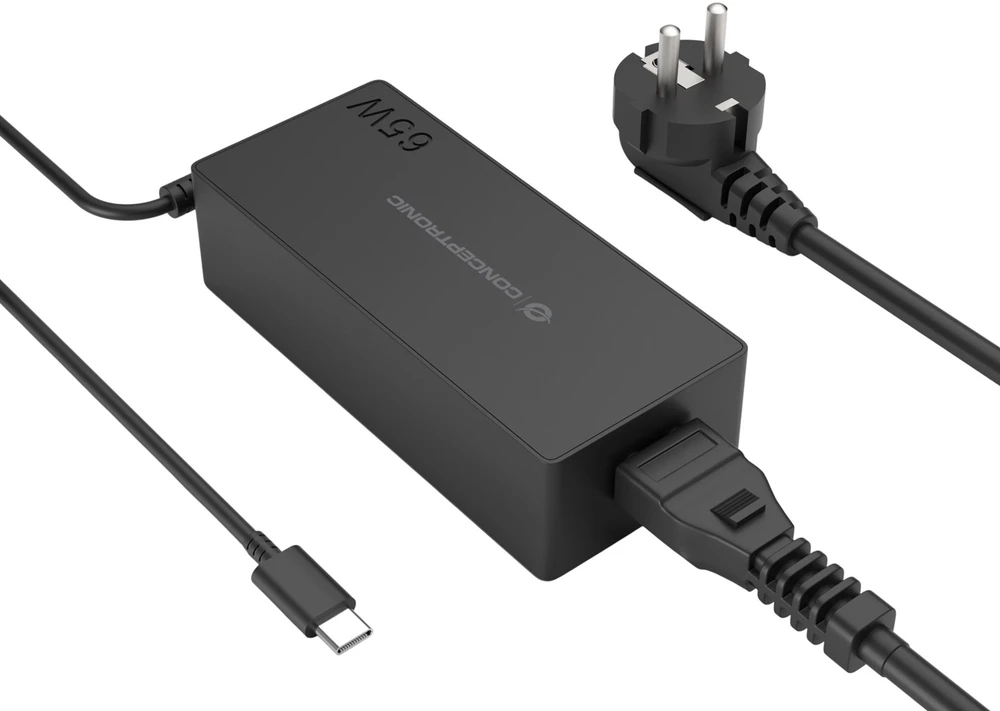 Carruzzo Conceptronic OZUL09BE maitinimo adapteris / inverteris Vidaus 65 W Juoda