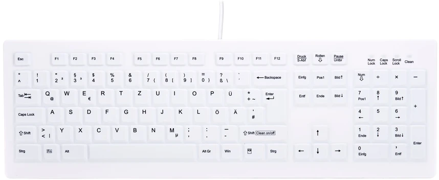 Carruzzo Contour Design Active Key AK-C8100 klaviatūra Biuras Radijo dažnio belaidė Vokiečių Balta