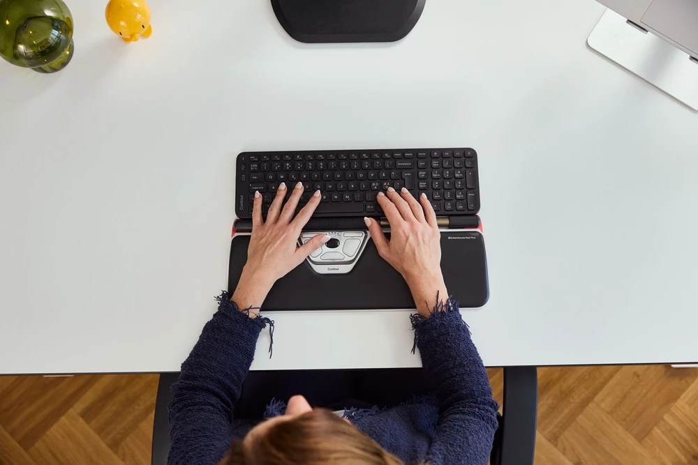 Pelė Contour RollerMouse Raudonas Plus wireless Bluetooth USB-C sidabrinis retail