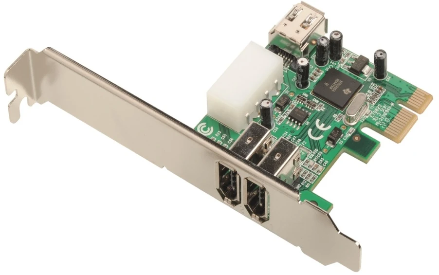 Carruzzo Dawicontrol DC-1394 PCIe sąsajos plokštė / adapteris IEEE 1394/Firewire