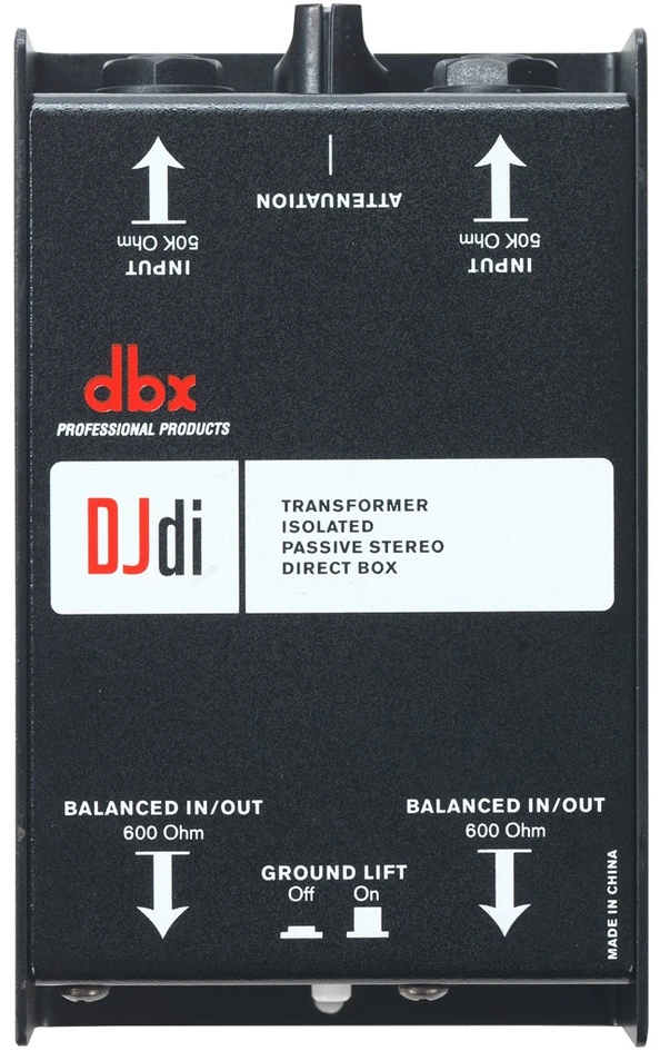 Behringer Carruzzo dbx DBXDJDI paskirstymo dėžutė „Passive direct box“ signalo konverteris Juoda