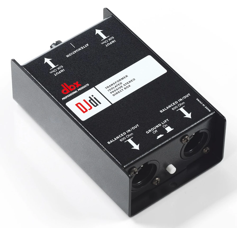 Behringer Carruzzo dbx DBXDJDI paskirstymo dėžutė „Passive direct box“ signalo konverteris Juoda