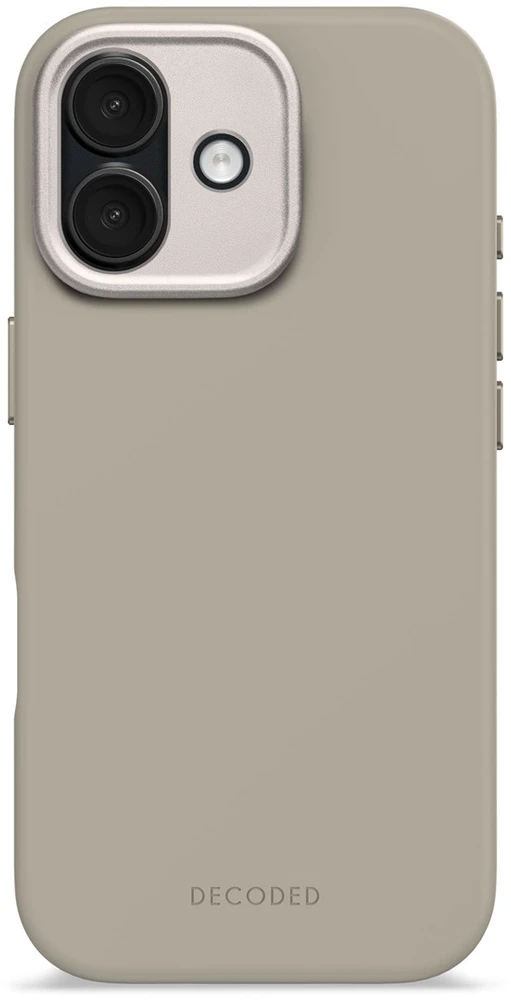Decoded AntiMicrobial Silicone Backcover – silikoninis apsauginis dėklas, skirtas iPhone 17, suderinamas su MagSafe (soft taupe)