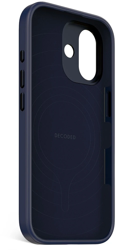 „Decoded“ antimikrobinis silikoninis „MagSafe“ dėklas, skirtas „iPhone 17“ – mėlynas