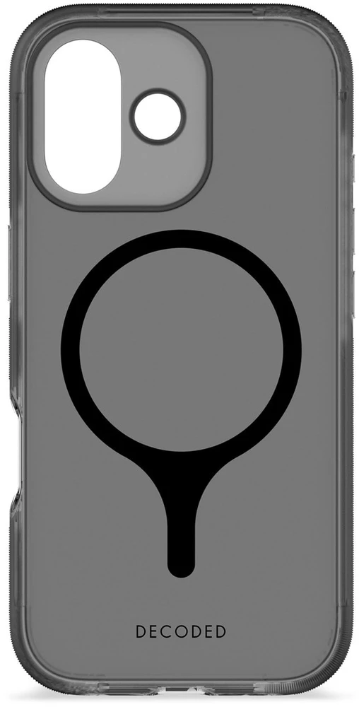 „Decoded DropTec“ skaidrus galinis dangtelis „MagSafe“ dėklas, skirtas „iPhone 17“ - juodas