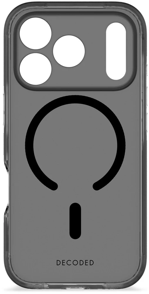 „Decoded DropTec“ skaidrus galinis dangtelis „MagSafe“ dėklas, skirtas „iPhone 17 Pro“ - juodas