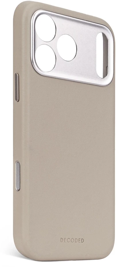 Carruzzo Decoded odinis galinis dangtelis – apsauginis odinis dėklas, skirtas „iPhone 17 Pro Max“, suderinamas su „MagSafe“ (kieto molio)