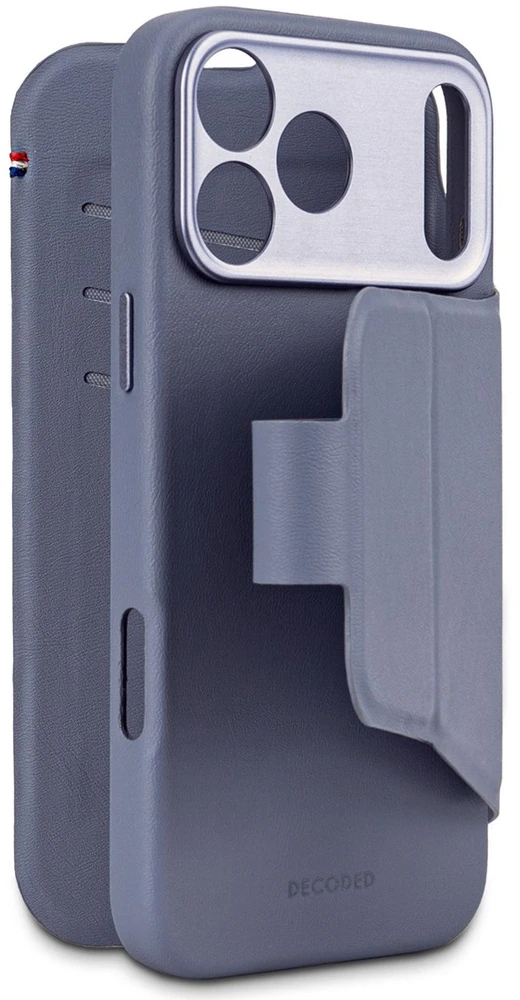 Carruzzo Decoded Tekstūrinio silikono Nuimamas Dėklas-Piniginė su MagSafe iPhone 17 Pro Max – Mėlynas
