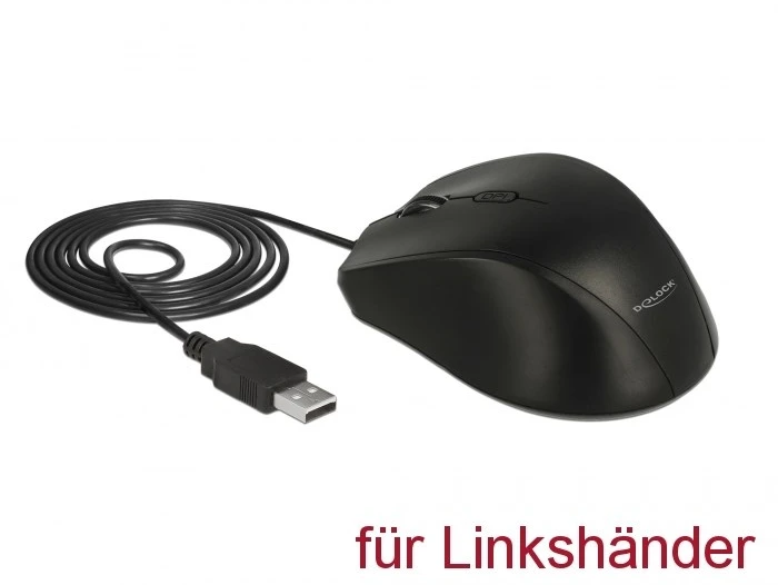Mitel Carruzzo DeLOCK 12548 kompiuterinė pelė Biuras Kairė ranka USB A tipo Optinis 2400 DPI