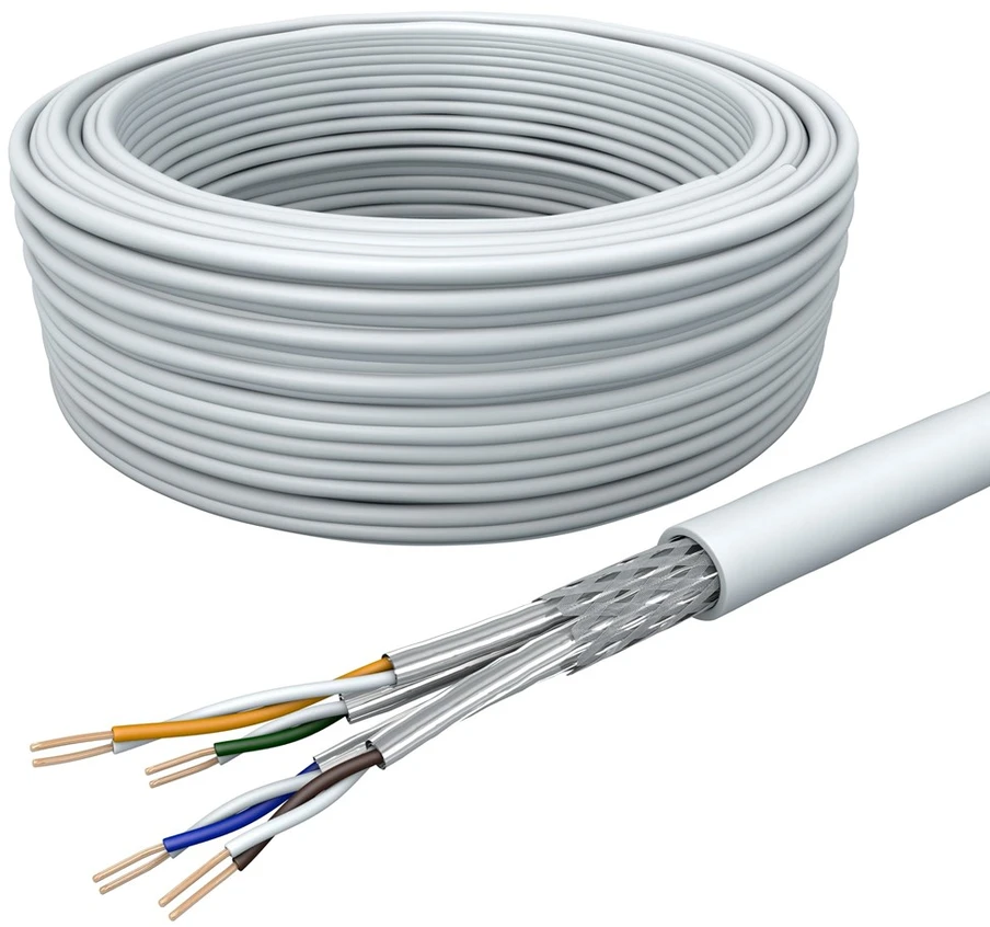 Carruzzo Draka tiesimo kabelis UCHOME SS26, Cat 7, S/FTP, PiMF, baltas, 100m žiedas