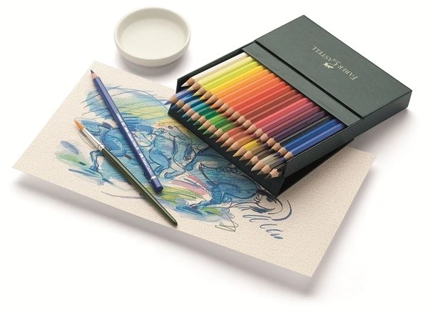 Carruzzo Faber-Castell Albrecht Dürer akvareliniai pieštukai, 36 spalvų, dovanų dėžutė, teptukai, 36 vnt.