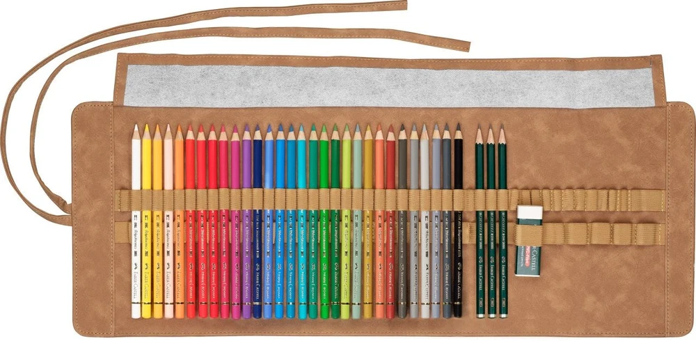 Spalvoti pieštukai Faber-Castell Polychromos, 30 vnt., ritinėlis (110030)