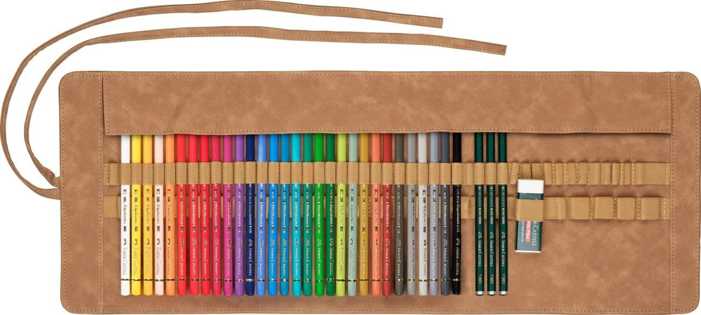 Spalvoti pieštukai Faber-Castell Polychromos, 30 vnt., ritinėlis (110030)