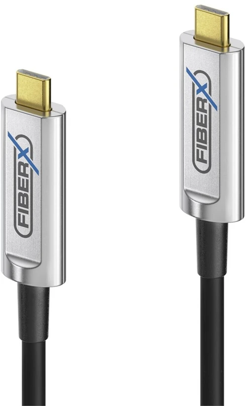 Purelink Carruzzo FiberX FX-I600-015 USB kabelis USB 3.2 Gen 1 (3.1 Gen 1) 15 m USB C 10 Gbit/s 4,5 W Juoda, Sidabras